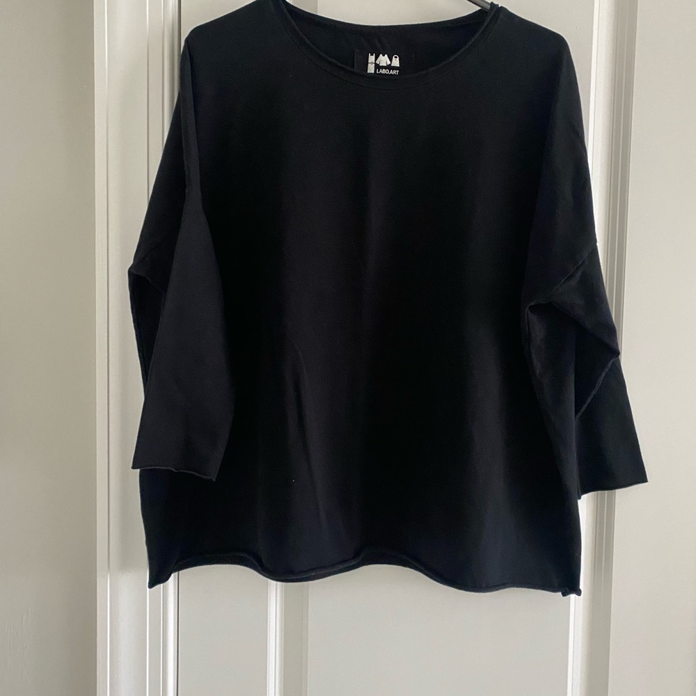 Labo.Art Black Cotton Blend Top Size 1 Small Made In Italy